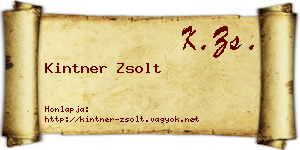 Kintner Zsolt névjegykártya